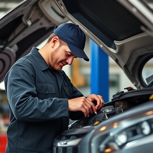 auto technician working