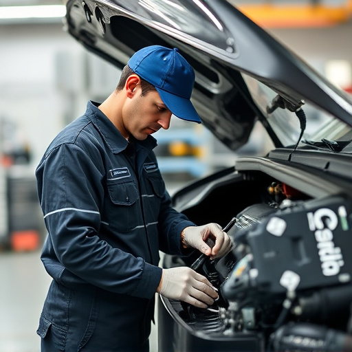 auto technician working