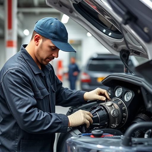 auto technician working