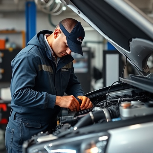 auto technician working