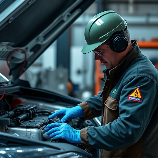 auto technician working