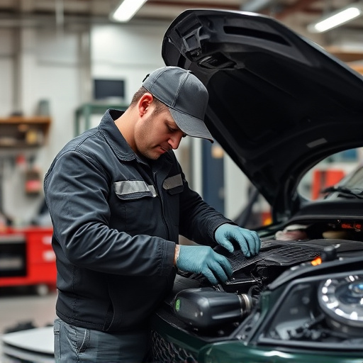 auto technician working