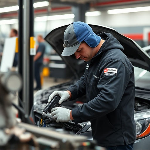 auto technician working