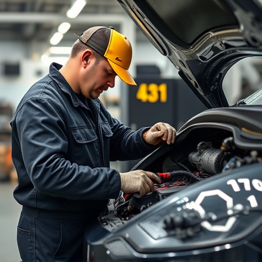auto technician working
