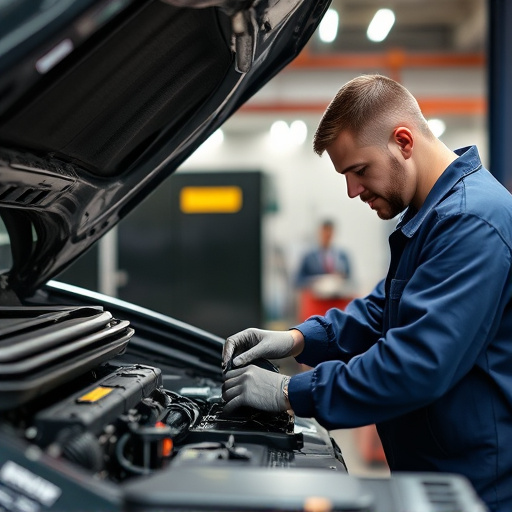 auto technician working