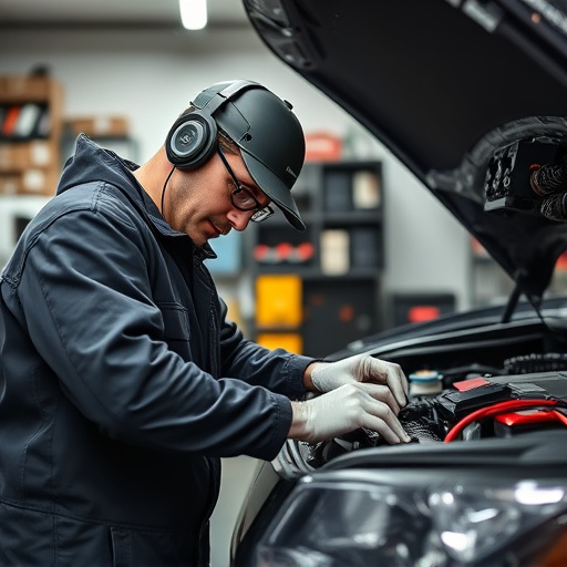 auto technician working
