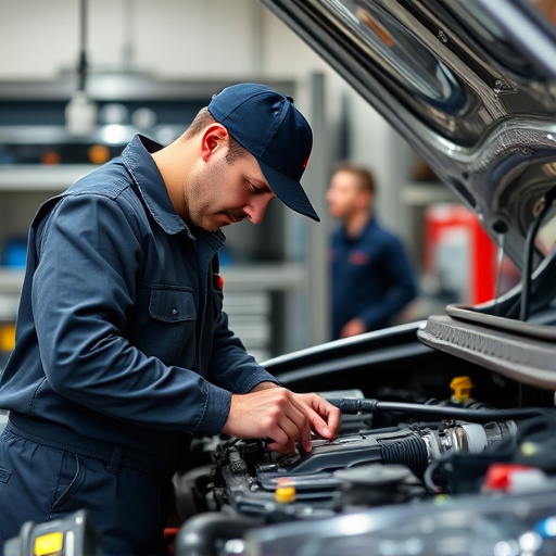 auto technician working