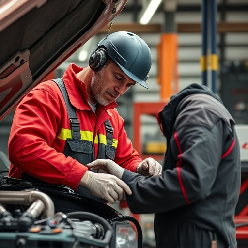 auto technician working