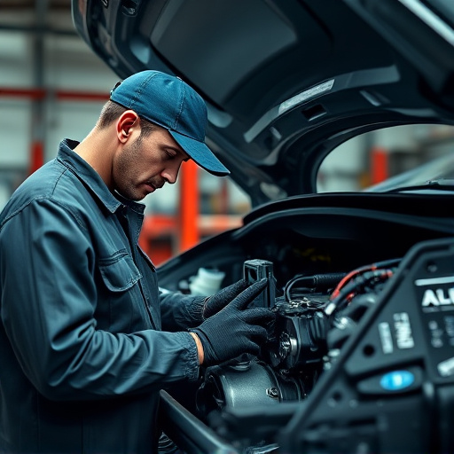 auto technician working