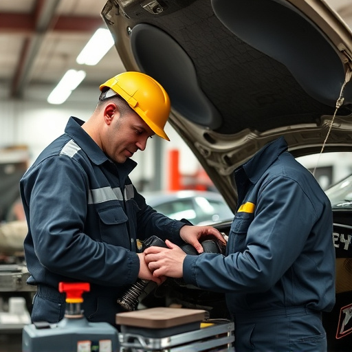 auto technician working