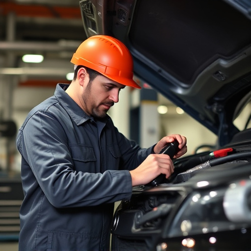 auto technician working