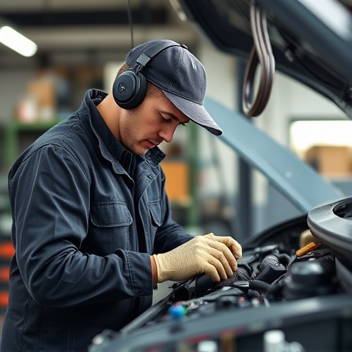 auto technician working