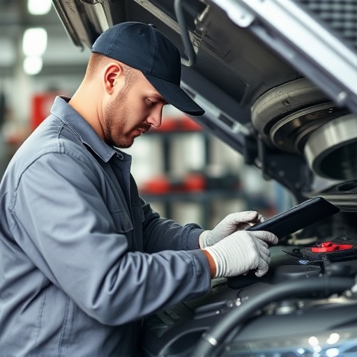 auto technician working