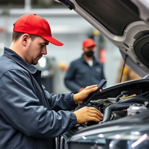 auto technician working