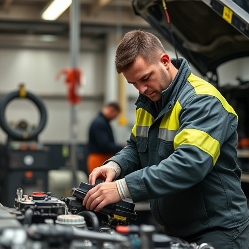 auto technician working