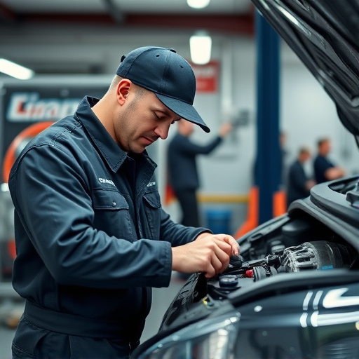 auto technician working