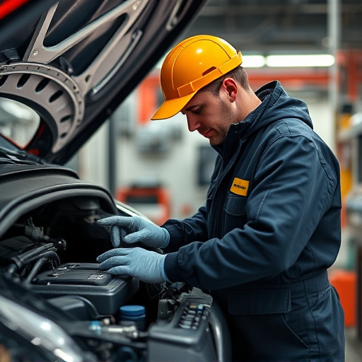 auto technician working