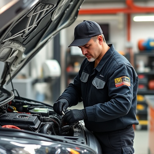 auto technician working