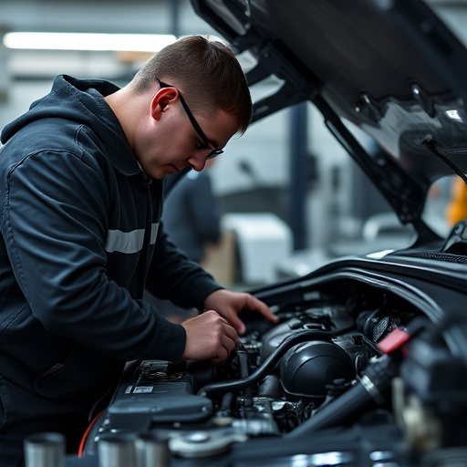 auto technician working