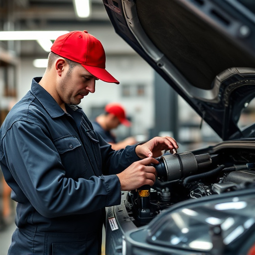auto technician working