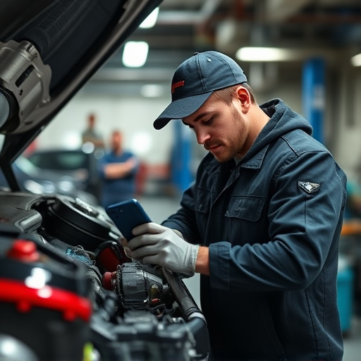 auto technician working