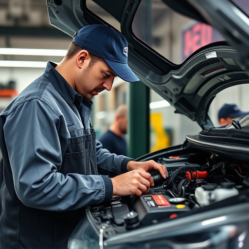 auto technician working