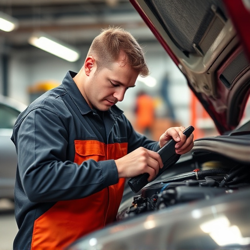 auto technician working