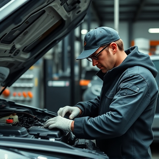 auto technician working