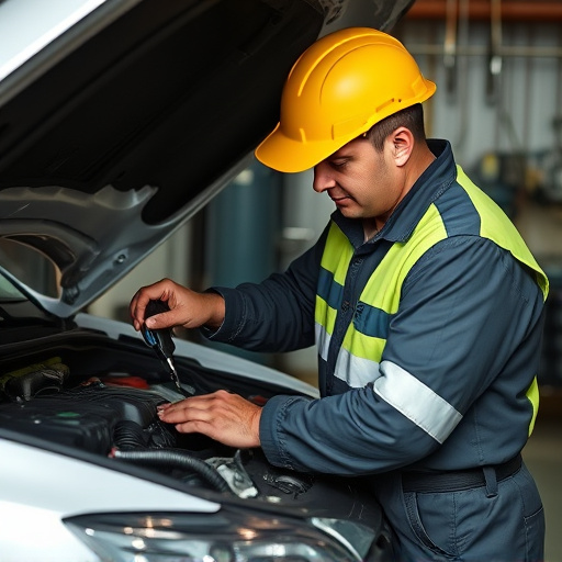 auto technician working