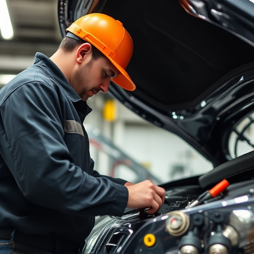 auto technician working
