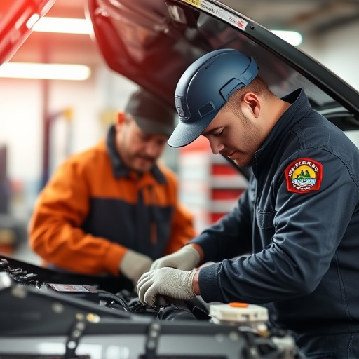 auto technician working
