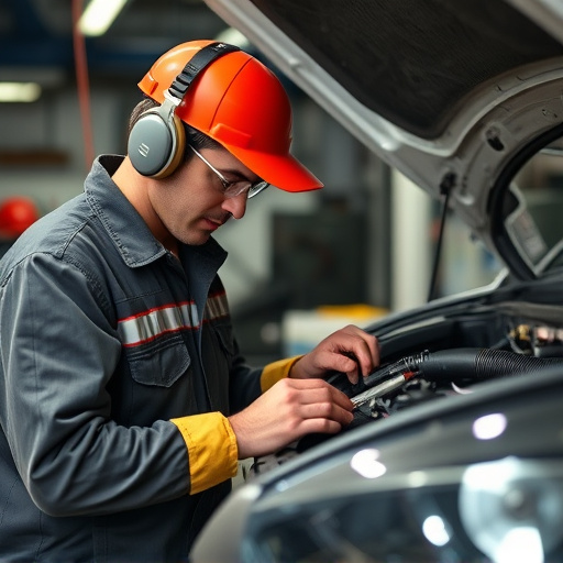 auto technician working
