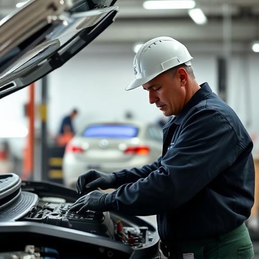 auto technician working