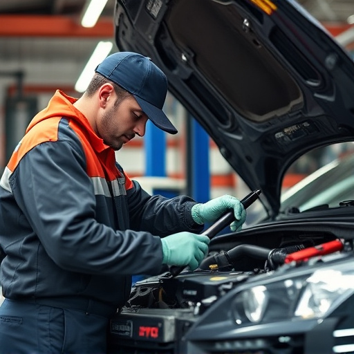 auto technician working