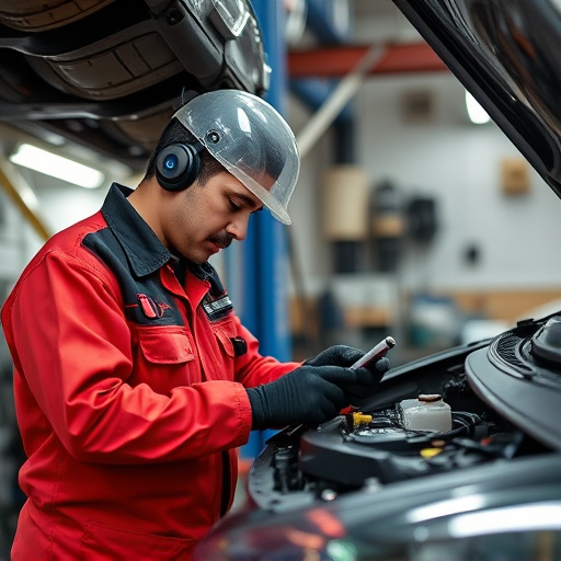 auto technician working