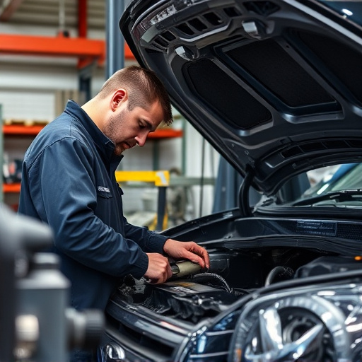 auto technician working