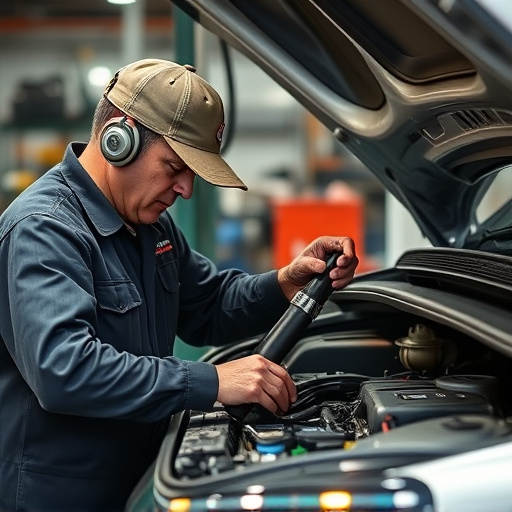 auto technician working