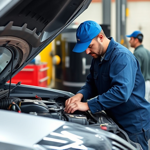 auto technician working