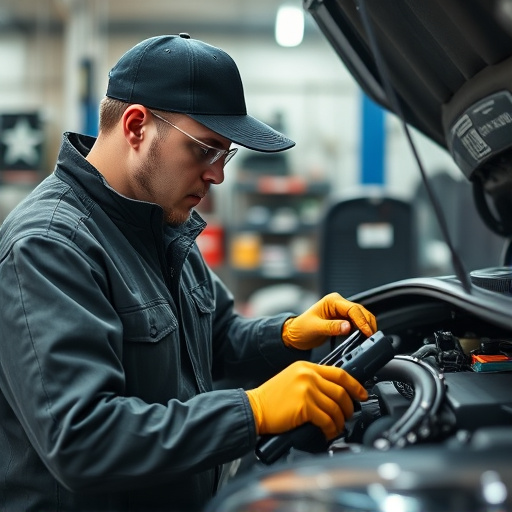 auto technician working