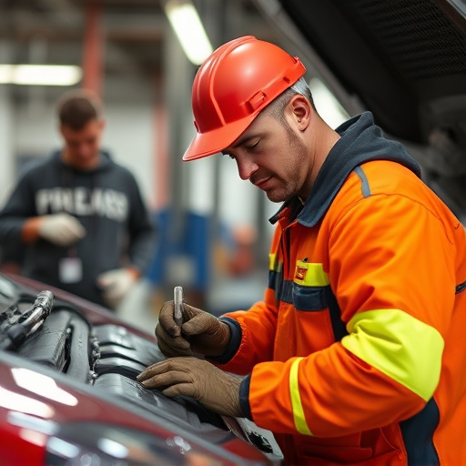 auto technician working