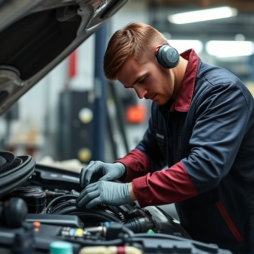 auto technician working