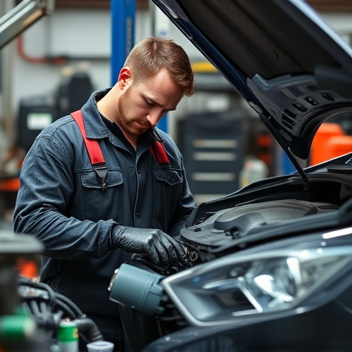 auto technician working