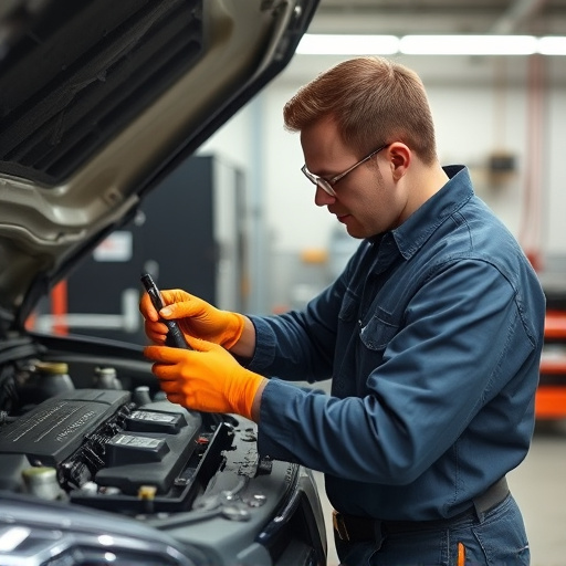 auto technician working