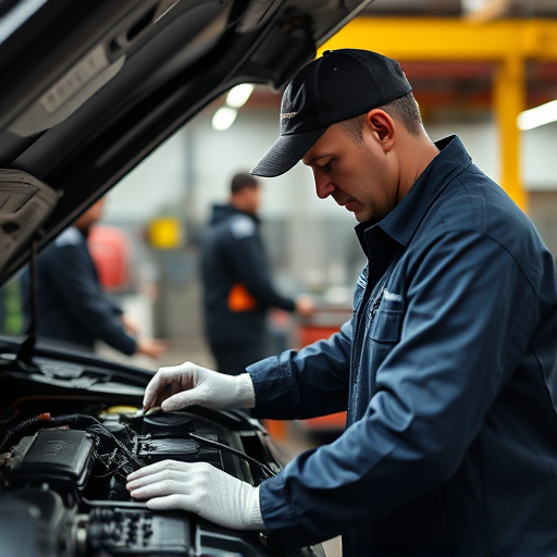auto technician working