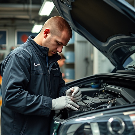 auto technician working