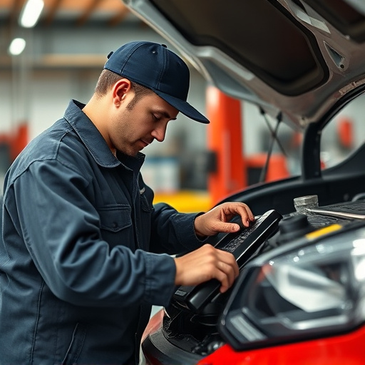 auto technician working