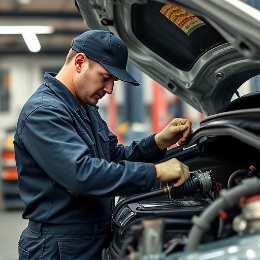 auto technician working