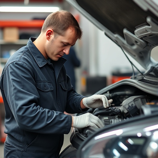 auto technician working