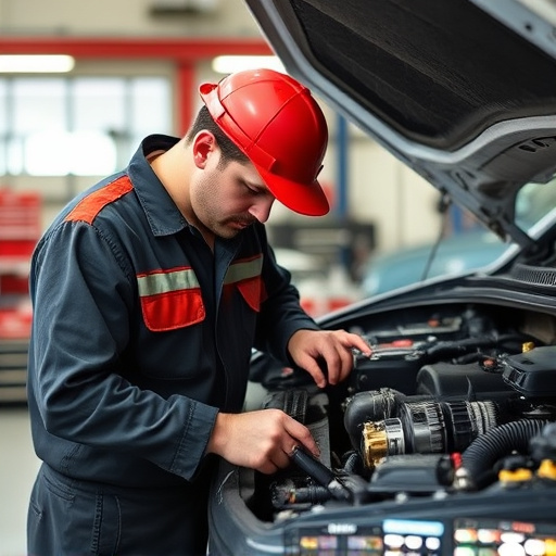 auto technician working