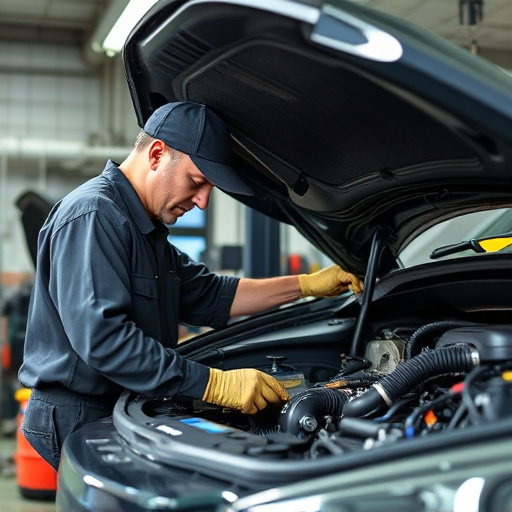 auto technician working